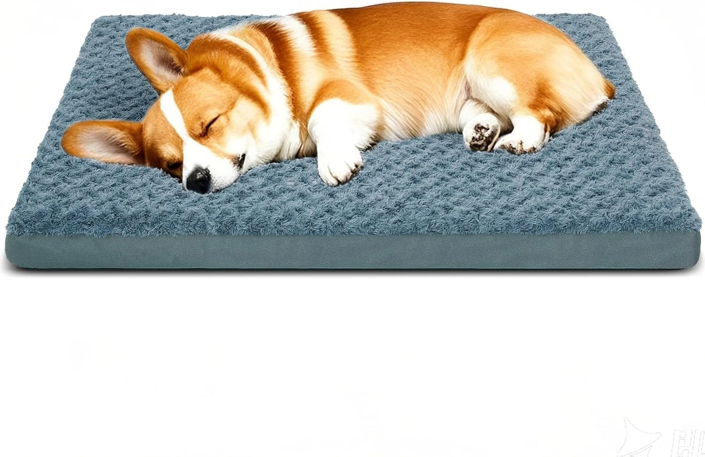 Orthopedic Dog Beds for Crate with Removable Washable Cover Egg-Crate Foam Pet Pad Mat with Anti-Slip Bottom,Waterproof Dog Beds Small Medium Sized，35x18 Inch