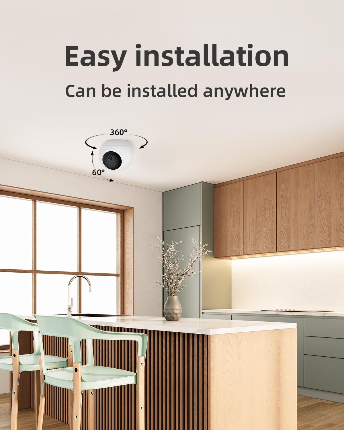 Noorio 4K Indoor Security Camera with 5GHz WiFi - 360° Pan Tilt Pet Camera for Dogs & Cats, Dog Monitor with Speaker, No Subscription Needed, Alexa Compatible, Motion Tracking, Night Vision-Model T120