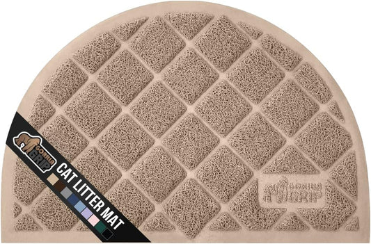 GORILLA GRIP Cat Litter Box Mat, Water Resistant, US Designed Kitty Litter Trapping Mats, Easy to Clean, Scatter Control, Less Mess and Clean Floors, Kitten Supplies for Indoor Cats, 30x20 Beige