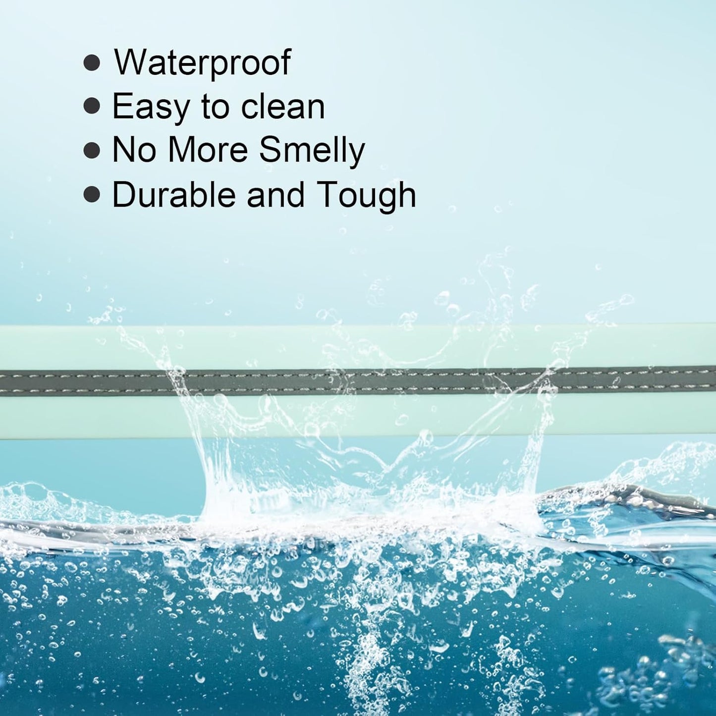 NIMBLE Dog Collar Waterproof Pet Collars Adjustable, Reflective, Durable Flex Poly Coated Nylon Basic Dog Collars 9 Colors in Size S/M/L (Light Blue, Large (15.35”-24.8”inches))