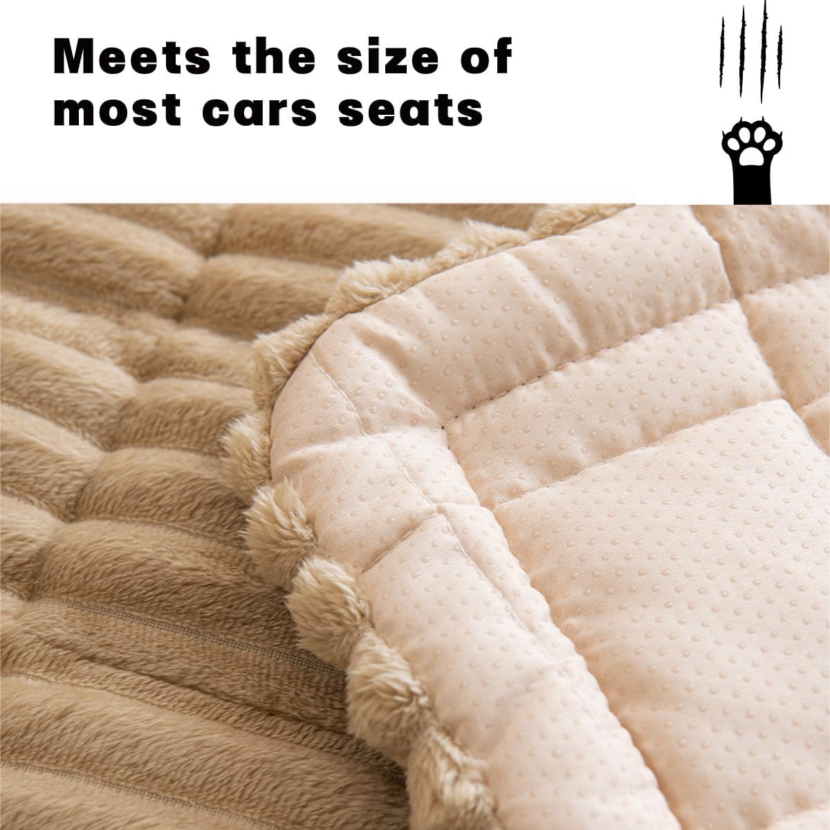 Non-Slip Dog Bed Mat for Car, Fuzzy Backseat Pet Mat, Travel Pet-Friendly Seat Cover for Cars, Compatible with Backseat Extenders and Seat Protectors 24.8x54 inch