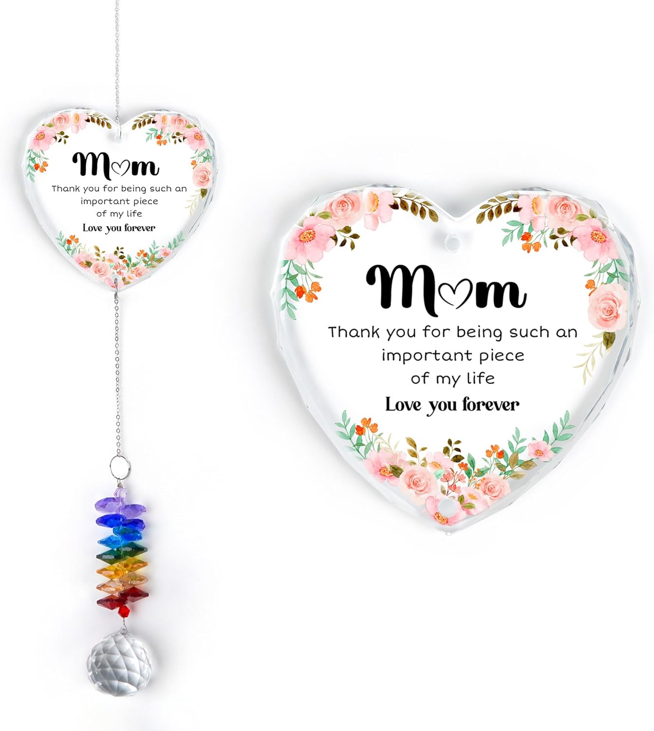 Gifts for Mom - Mom Sun Catcher Crystal Suncatcher Rainbow Maker - Hanging Window Decor - Sentimental Keepsake - Gift for Mother from Daughter Son