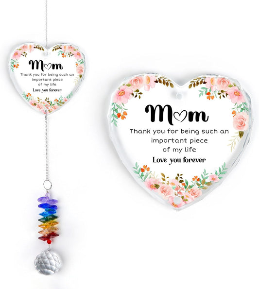 Gifts for Mom - Mom Sun Catcher Crystal Suncatcher Rainbow Maker - Hanging Window Decor - Sentimental Keepsake - Gift for Mother from Daughter Son