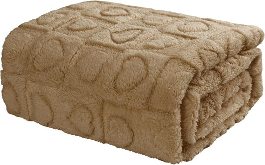 gogobunny Calming Plush Dog Cat Blanket 300GSM Coral Fleece, Ultra-Soft Machine Washable Pet Bedding for Small Medium Dogs Cats Puppies Kittens (Brown, 25x35)