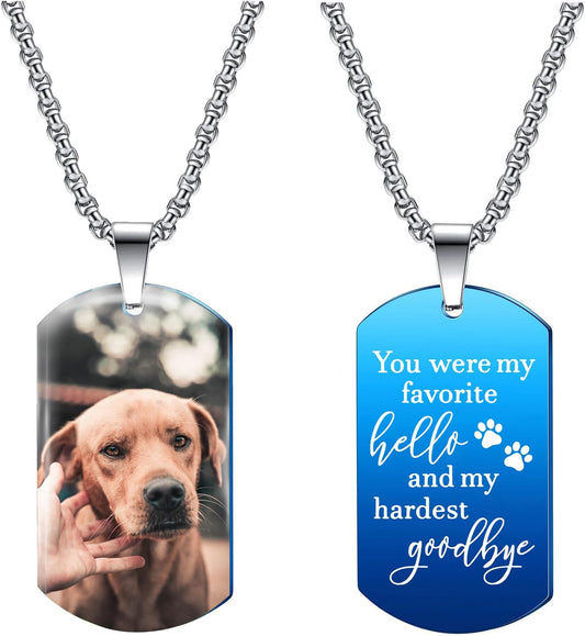 Funnylife Custom Pet Memorial Necklace - Dog Loss Gift - Sympathy for Pet Loss