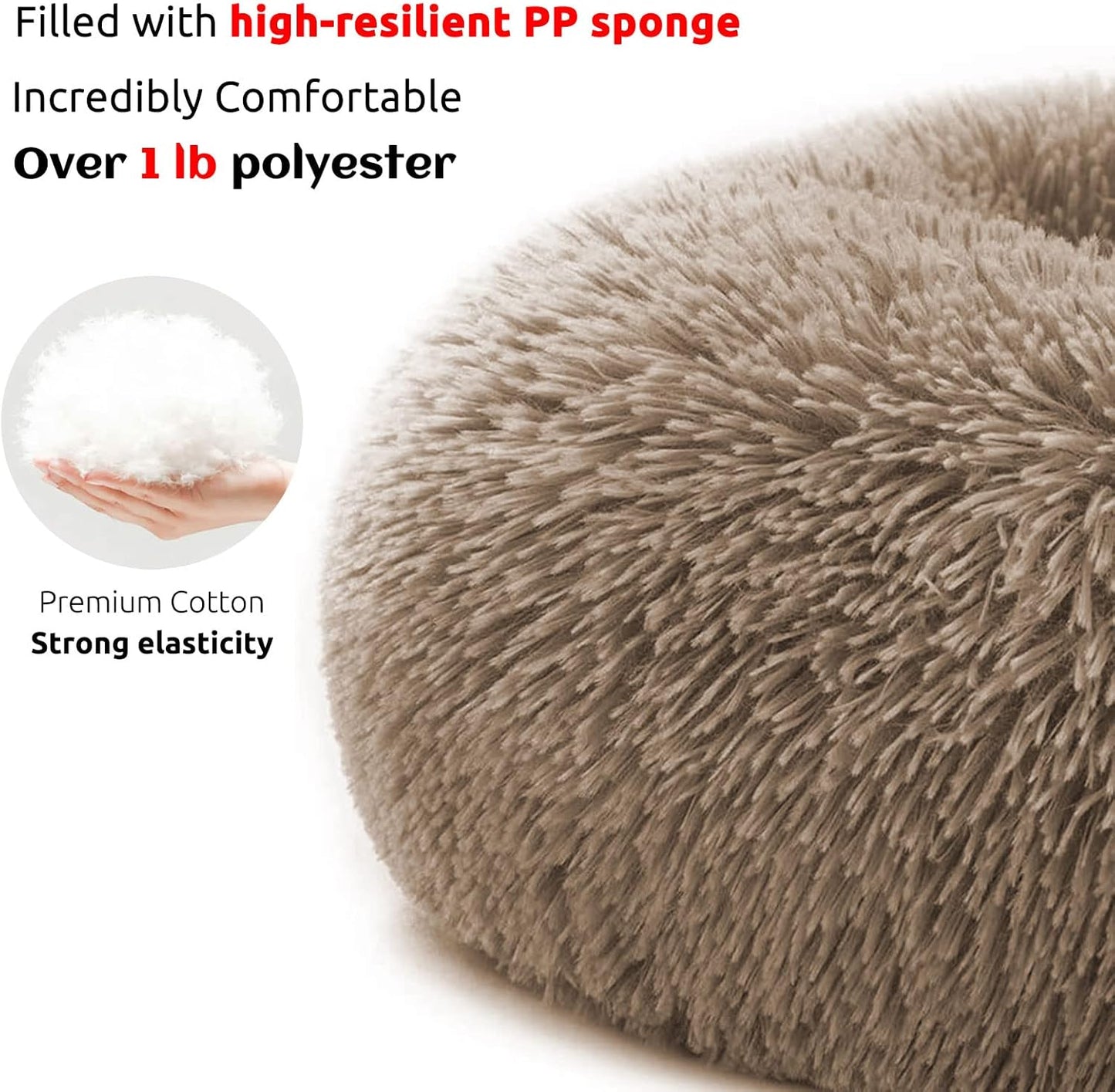 HACHIKITTY Calming Pet Sofa Bed Mat, Washable Plush Couch Cover, Furniture Protector for Dogs and Cats, Fluffy Dog Couch Bed with Anti-Slip Bottom (30"x 27"x 6", Camel)