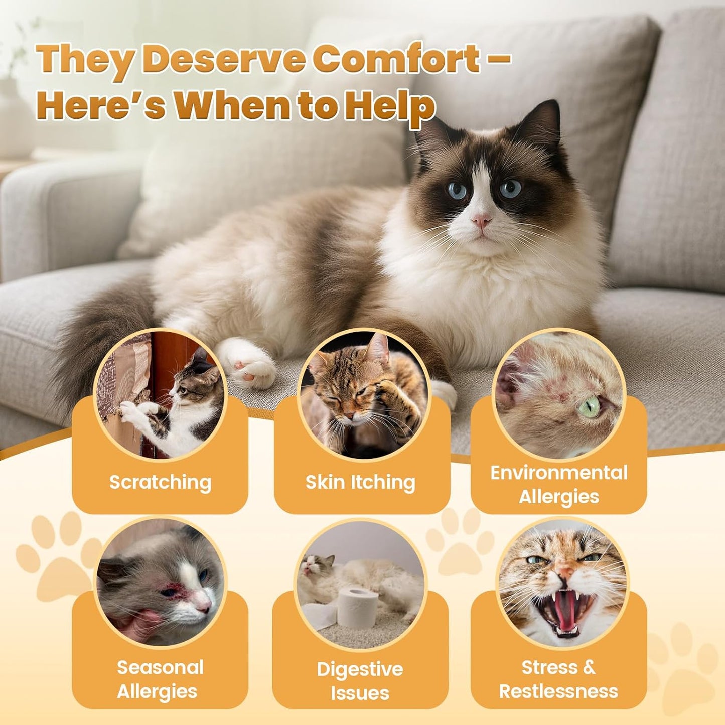 Cat Allergy Relief for Cats, Crunchy & Creamy Chews for Immune & Skin Coat Support – Seasonal Allergies, Itching Relief, Omega 3 & Probiotic Natural Supplement for Cats, Chicken Flavor – 500 Chews