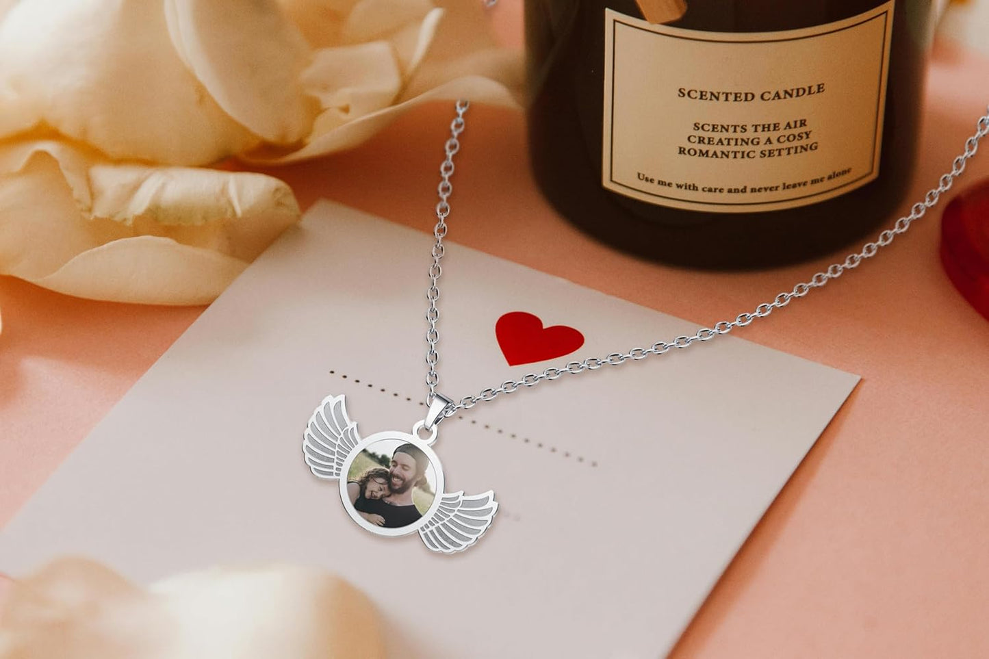 CharmSStory Personalized Photo Necklaces Custom Engraved Name Necklace Memory Keepsake Picture Necklace Pendant Customized Gifts for Women Men