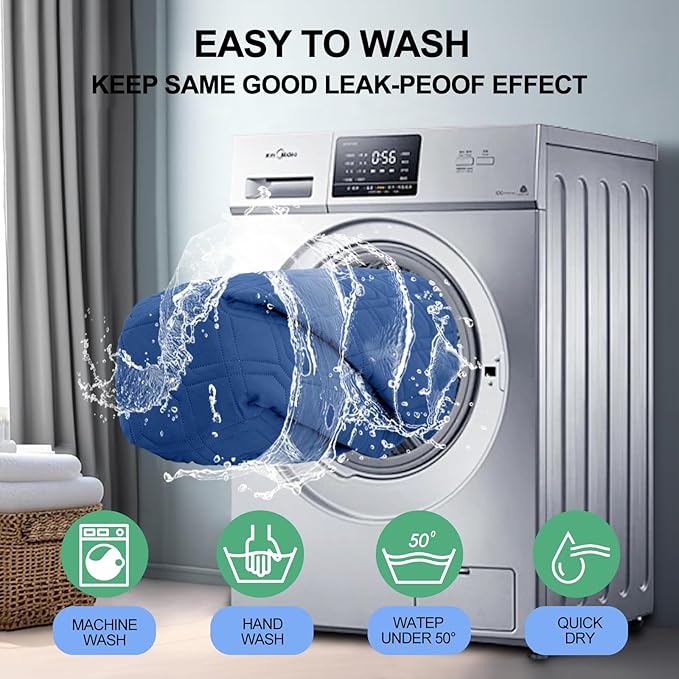 Smiry Waterproof Dog Blanket, 82x82 Inch Soft Pet Bed Cover Reversible, Washable Sofa Couch Furniture Protector for Small Medium Large Dog Puppy Cat, Navy/Blue