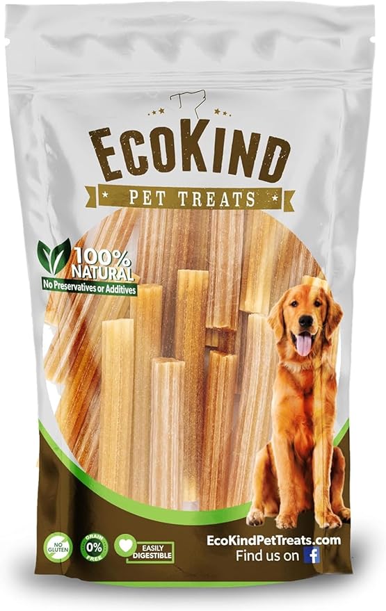 EcoKind Pet Treats Premium Gold Peanut Butter Flavored Churro Chews | All Natural Himalayan Yak Cheese Dog Chew for Small to Large Dogs | Keeps Dogs Busy & Enjoying Indoors & Outdoor Use (30 Sticks)