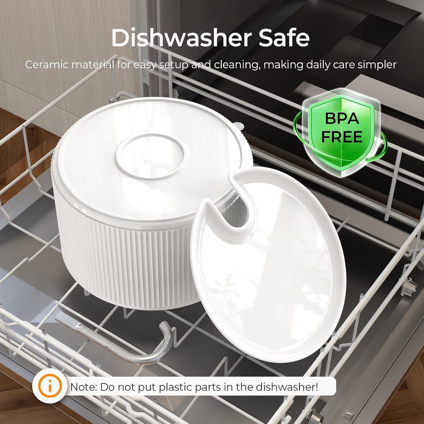 Voluas Ceramic Cat Water Fountain, 2.2L/74oz Cat Fountains for Drinking Indoor, Automatic Pet Water Dispenser with Ultra-Quiet Pump and Replacement Filter, Kitty Watering Supplies, Easy Clean BPA-Free