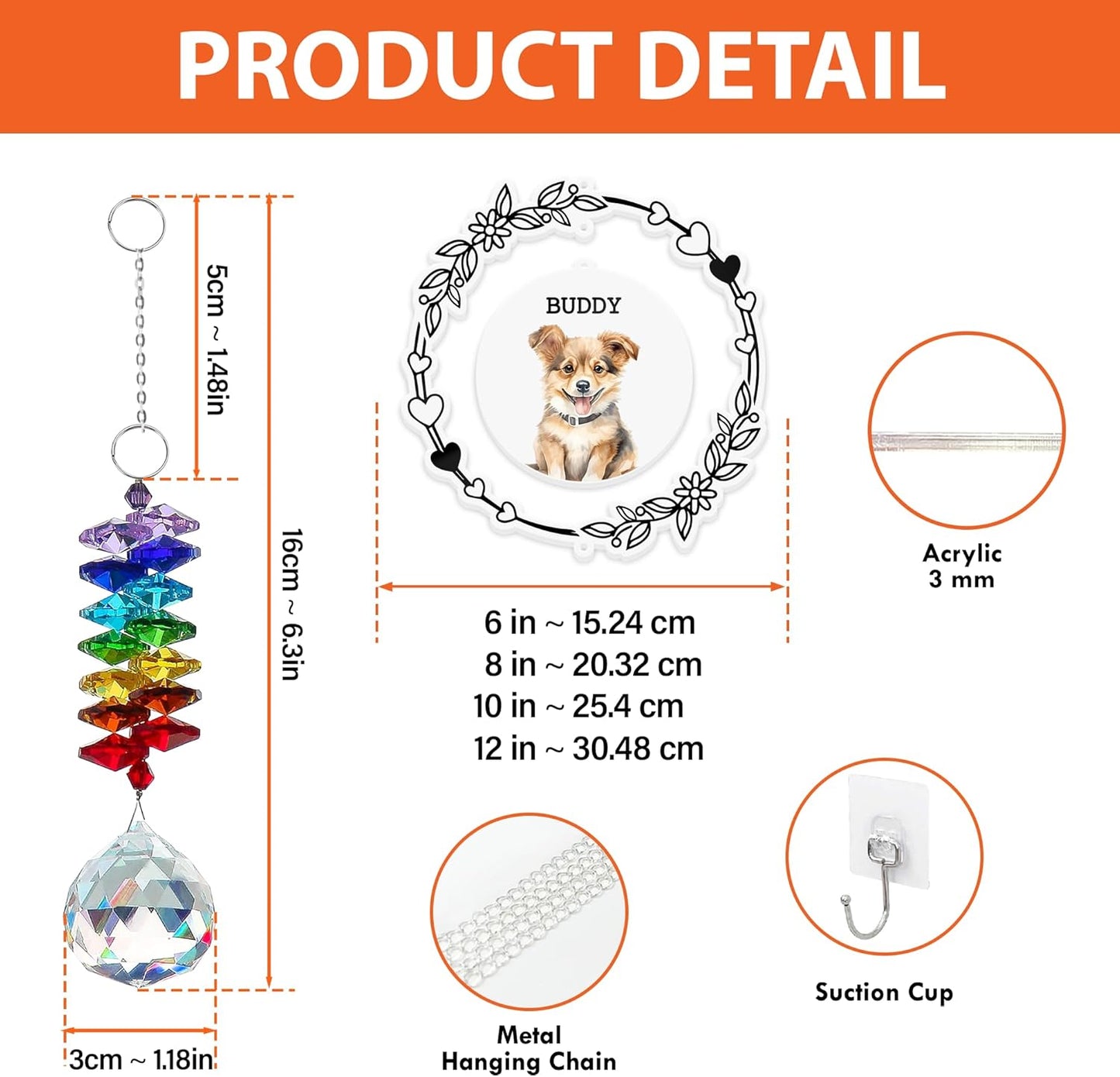 Personalized Dog Photo Ornament Custom Pet Picture - Birthday, Christmas, Back to School Gift for Dog Lovers from Family - Cute Pet Breed Keepsake Suncatcher Decoration 2025