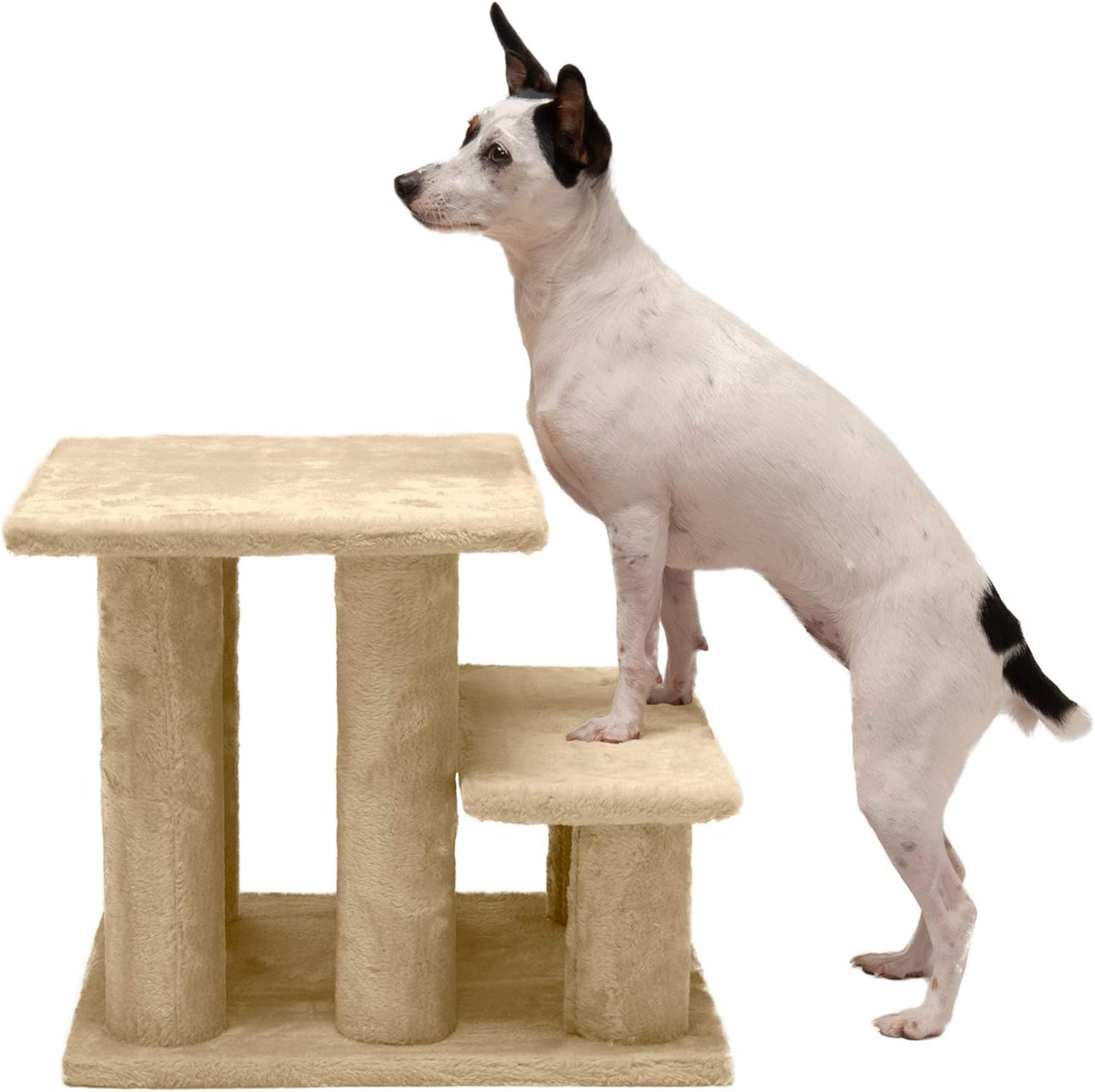Furhaven Steady Paws Multi-Step Pet Stairs for High Beds & Sofas - Cream, 3-Step