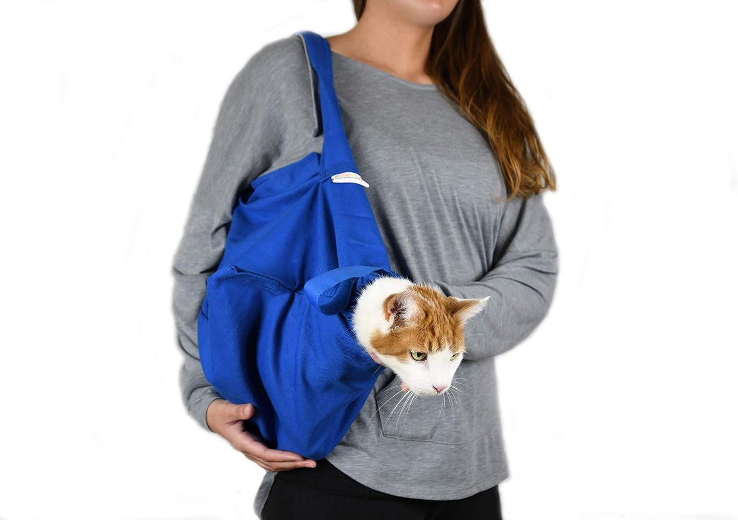 Cat-in-the-Bag Cozy Comfort Carrier - Large Cobalt Blue Cat Carrier Soft for Grooming, Vet Visits, Medication Administration, Dental Care, Nail Trimming, and Car Travel