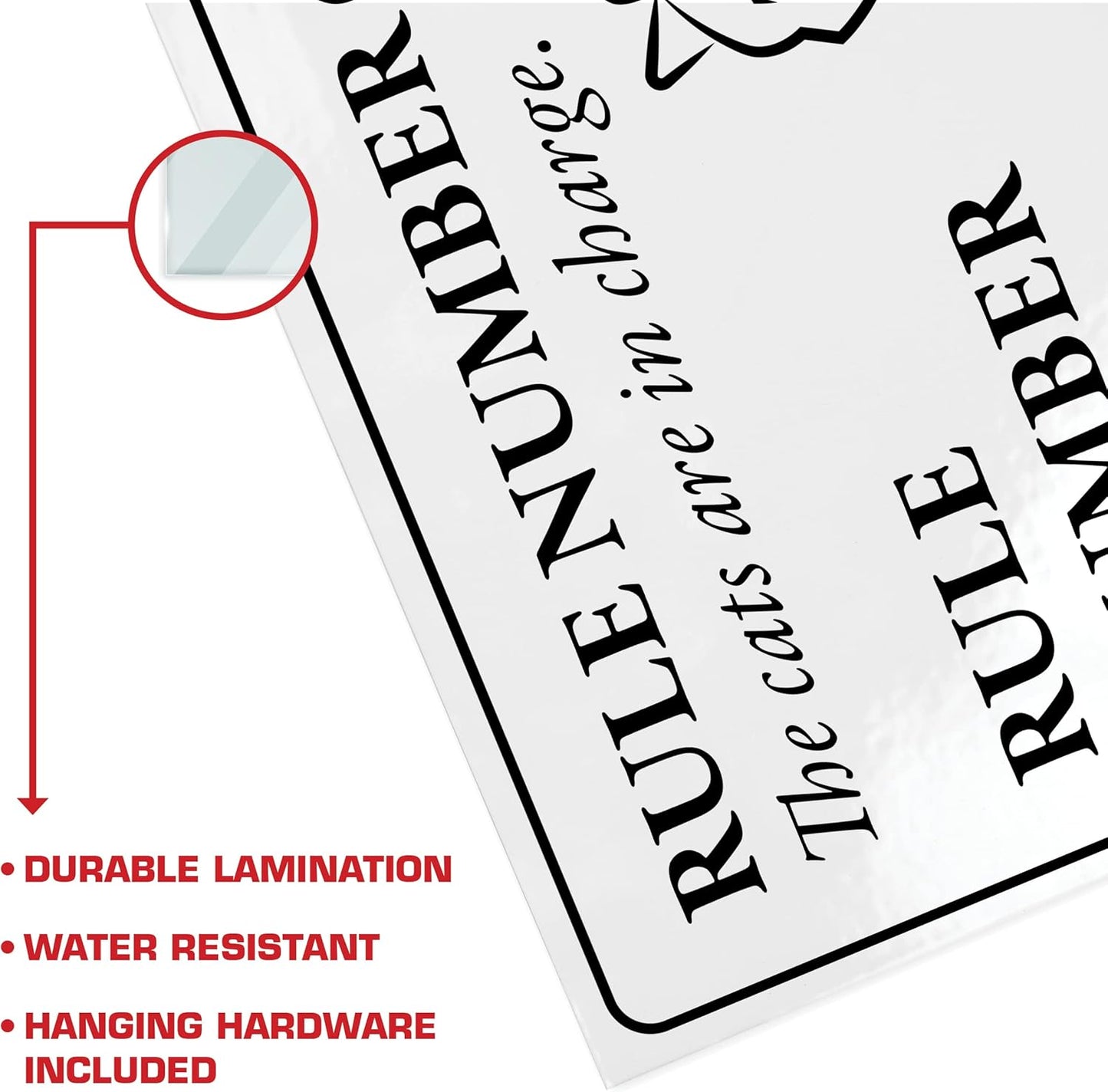 The Cats are in Charge - Funny Cat Sign, Laminated - 8.5" x 11" - Cat Signs for Home Decor, Gift for Cat Lovers - ENVISIONED Signage