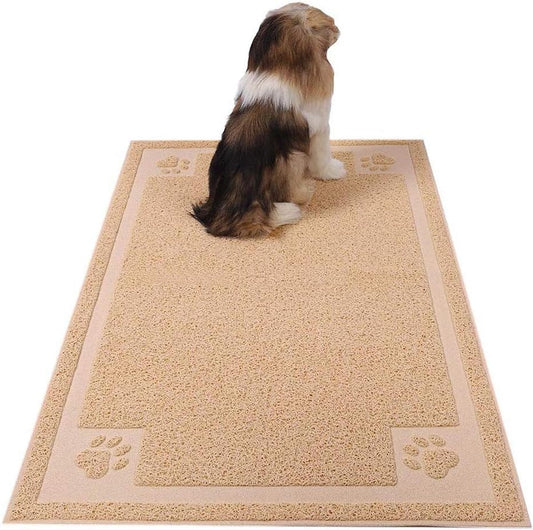 Darkyazi Pet Feeding Mat Large for Dogs and Cats,24"×36" Flexible and Easy to Clean Feeding Mat,Best for Non Slip Waterproof Feeding Mat (Beige)
