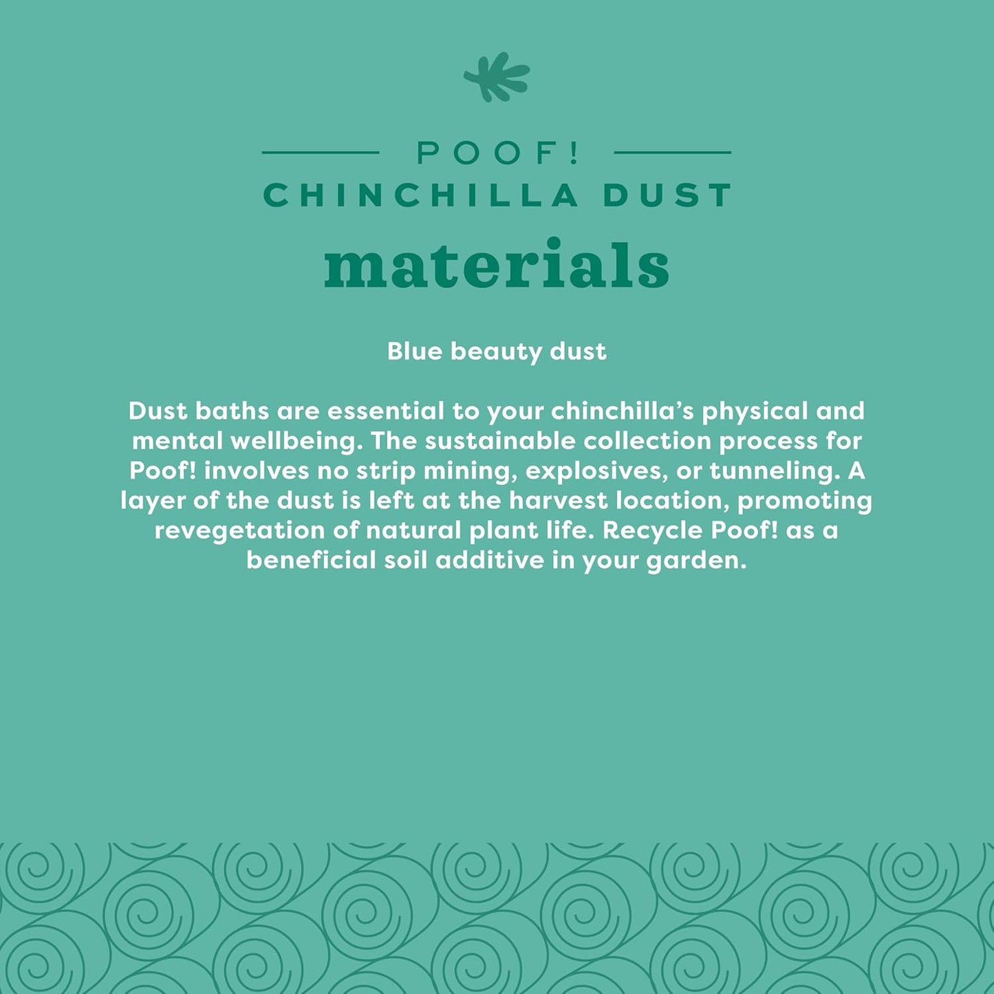 Oxbow POOF! Chinchilla Dust Bath,100% Natural Blue Beauty Dust for Chinchillas, Degus, Gerbils, and Hamsters, Small Animal Grooming, Natural Dusting Powder, 2.5 lbs Jar