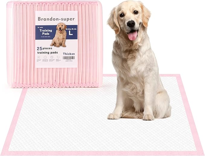 Super-Absorbent Leak-Proof Dog and Puppy Pet Training Pad, Housebreaking Puppy Pads Disposable (24“ X 35.5”-Large 25PCS)