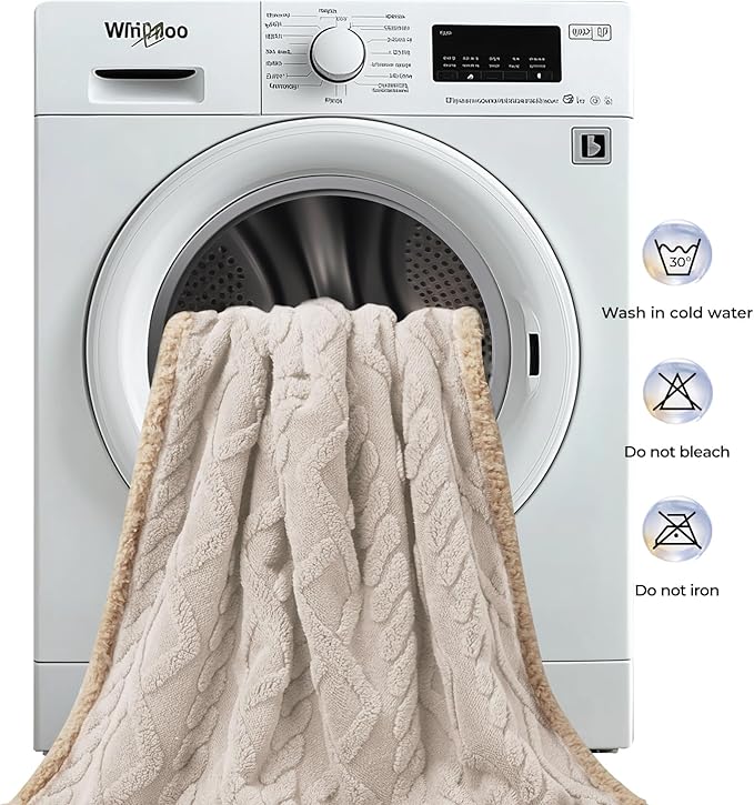 Waterproof Pet Blanket, Liquid Pee Proof Dog Blankets for Sofa Bed Couch, Reversible Sherpa Fleece Furniture Protector Cover for Small Medium Large Dogs Cats,Beige-Thicken Medium（57" x 40"）