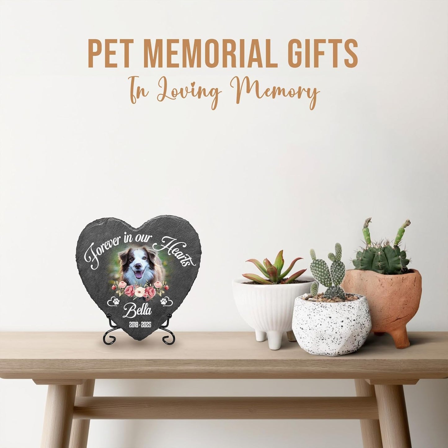 Custom Pet Stone Memorial Dog Memorial Plaque with Photo | Customized Headstone in Loving Memory Pets for Pets Lovers | Pet Memory Stone for Dog Sympathy Gifts Personalized Gifts for Dogs