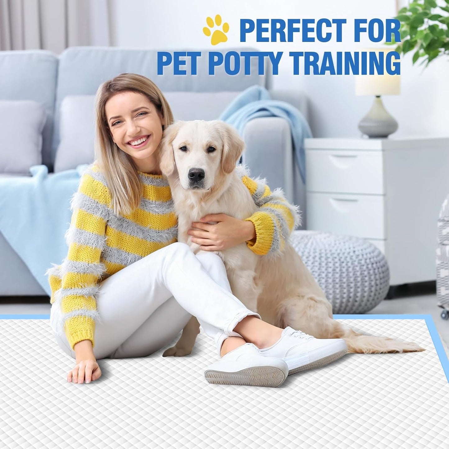 Extra Large Doggie Pee Pad, 30”x30” Thicken Dog Pee Pads, 60 Count XL Doggy Pads Leak-Proof, Super Absorbent Puppy Pee Pads for Dogs, Soft Training Pet Pads for Dogs Cats Rabbits