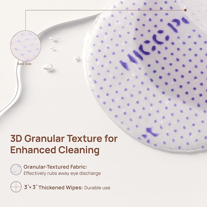 HICC PET Eyes Wipes for Dogs and Cats, Vet-Recommended Pet Eye Wipes Hypoallergenic, Pet Tear Stain Cleaner, Fermented Coconut Oil - Remove Debris, Discharge - 100ct, Blueberry, Upgraded Pro Version