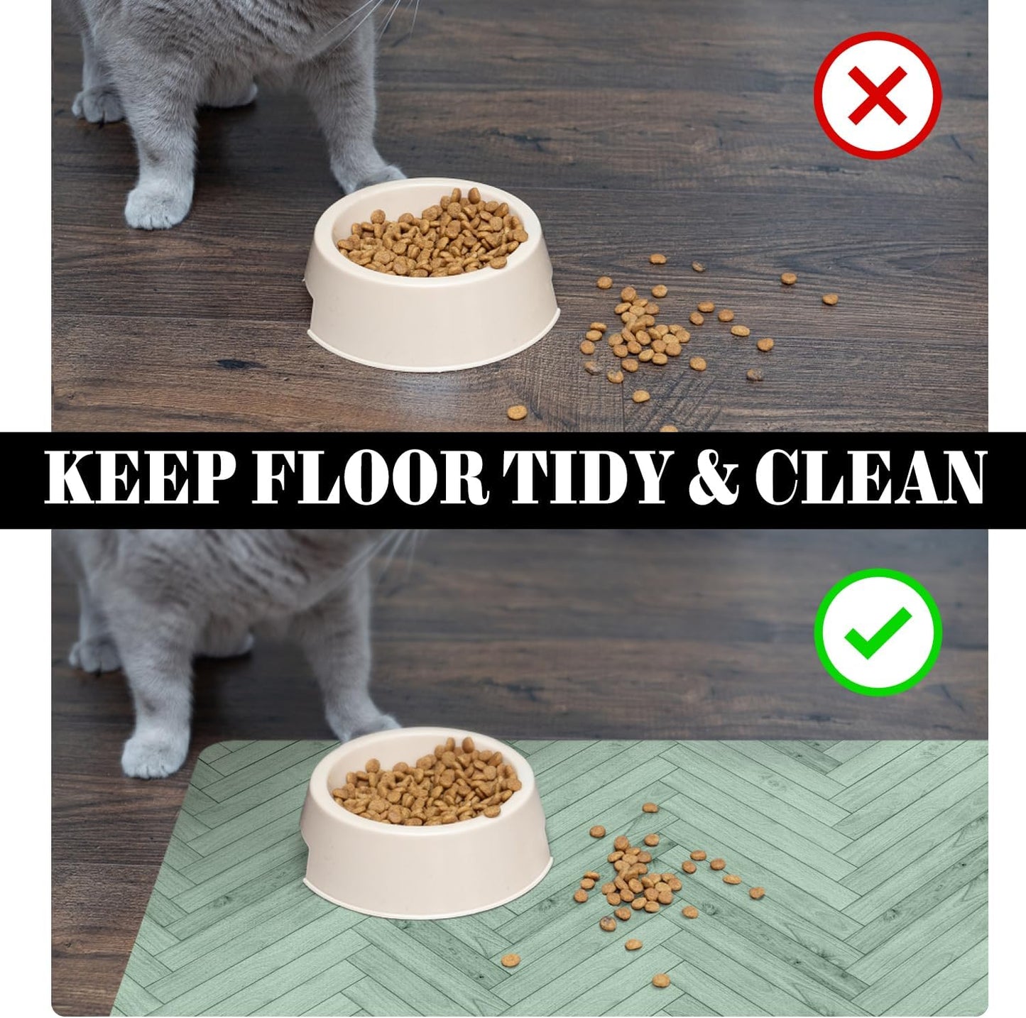 Dog Food Mats for Floors Absorbent, Pet Cat Food Mat - Quick Dry Dog Bowl Mats for Food and Water, Eco-Friendly Boho Pet Supplies