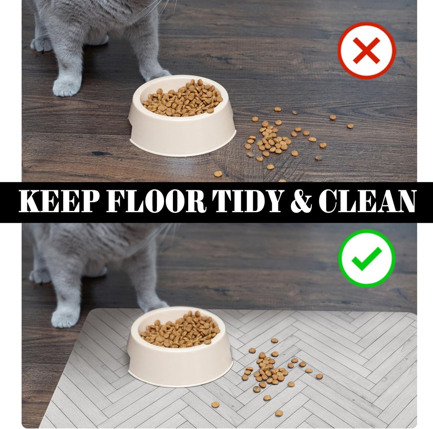 Dog Food Mats for Floors Absorbent, Pet Cat Food Mat - Quick Dry Dog Bowl Mats for Food and Water, Eco-Friendly Boho Pet Supplies 12" x 20"