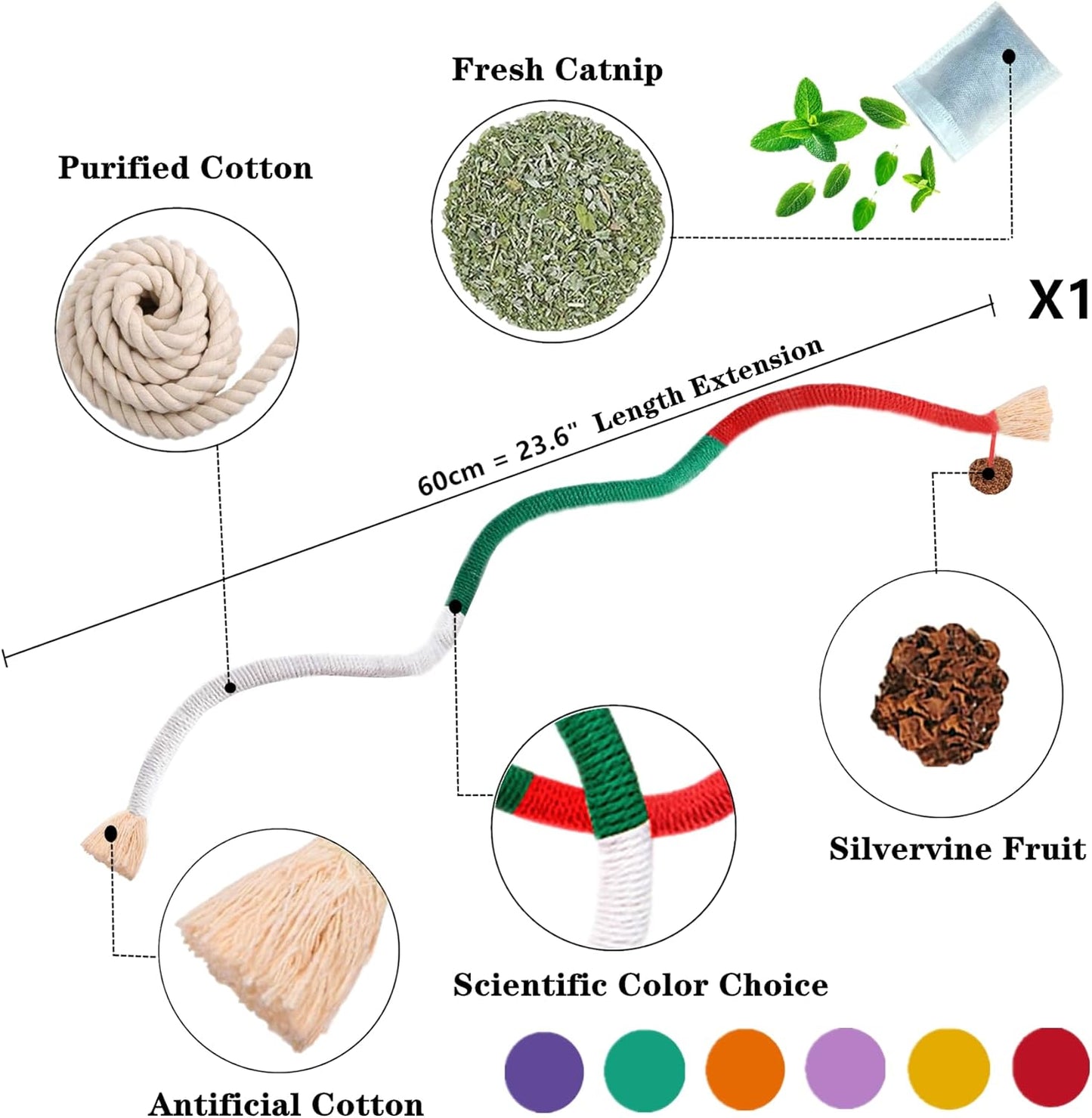 Cat Toys 3Pack Cat Grass Treat Catnip Toy with Silvervine for Indoor Kitten Toys Wood Cat Chew Rope Kitten Grass Sticks for Teeth Cleaning Cat Snack for Kitty Cat Nip Dental Care Cat Self Play