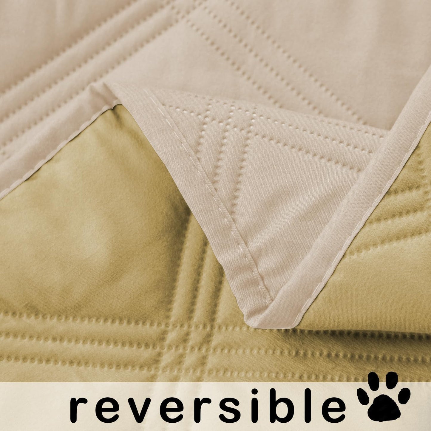 fuguitex Waterproof Dog Blanket Reversible for Small Dogs Resistant Leakproof Washable Couch Cushion Bed Protector Cover for Indoor Furniture Pet Friendly（82"*102",Beige+Taupe