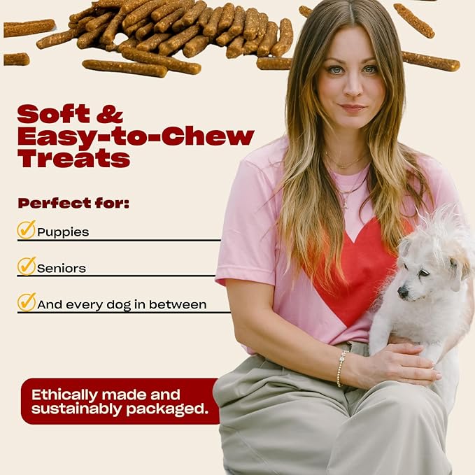 OH NORMAN! Soft Beef Jerky Dog Treats by Kaley Cuoco, Healthy Dog Treats, All Life Stages and Breeds, Air Dried, Ethically Sourced Free Range Beef,6 Oz