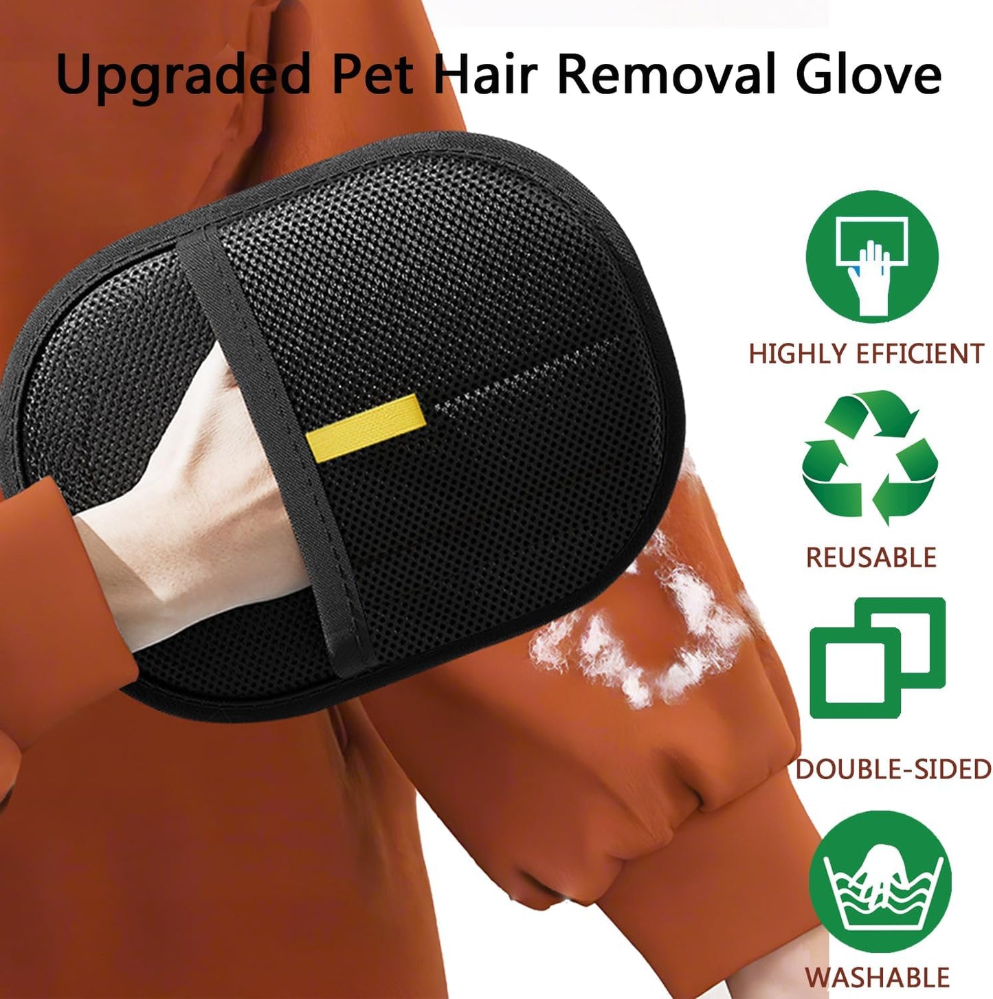 Electrostatic Pet Hair Remover Glove,2 Pcs Magic Cat Dog Hair Mitt,Pet Hair Remover for Furniture/Carpet/Couch/Clothes/Car/Pet Grooming Gloves