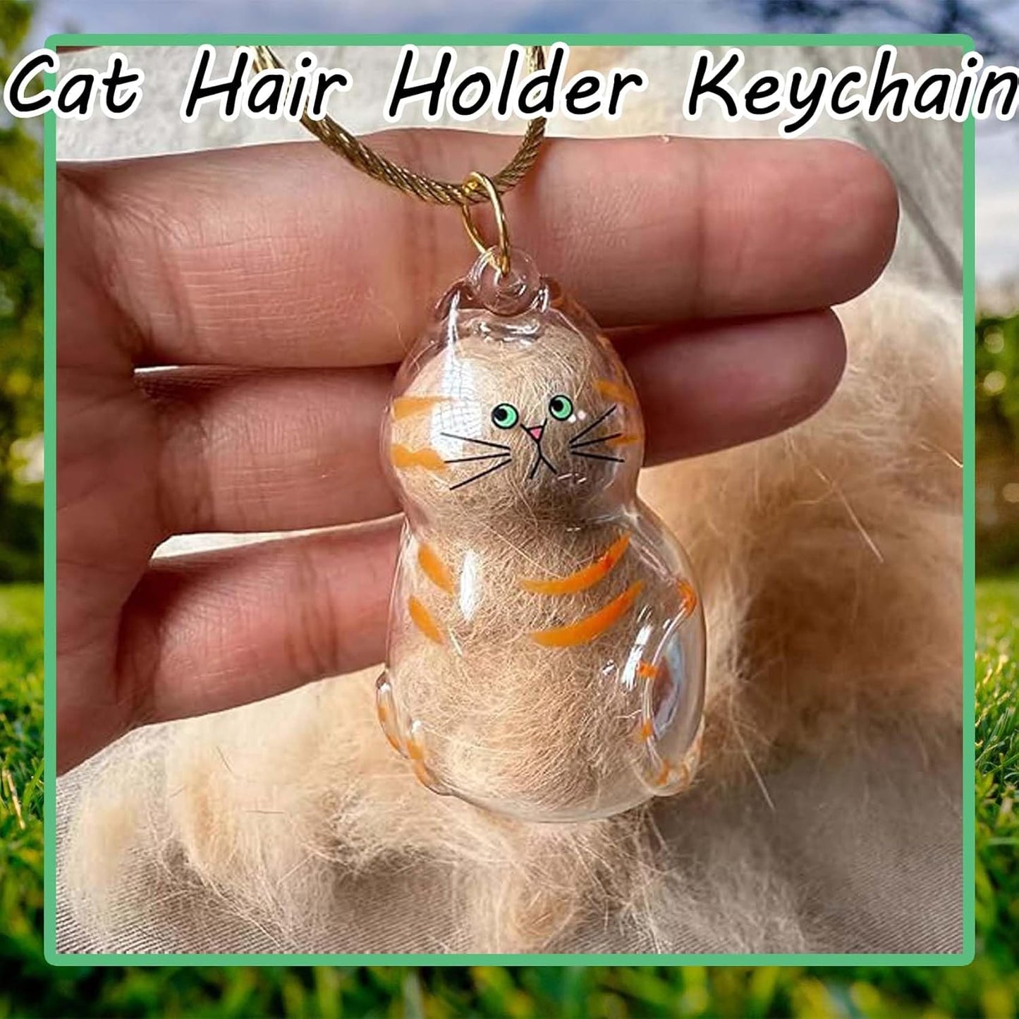 Cat Hair Holder Keychain,Cat Hair Memorial Keyring,Cats keychain Hair Storage Bottle,Transparent Cats Hairs Pendants