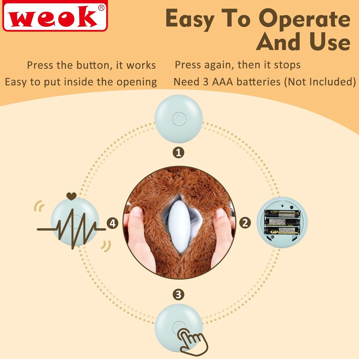 Heartbeat Puppy for Dogs, Helps for Anxiety Relief and Calming, Stuffed Animal Anxiety Calming Behavioral Puppy Heartbeat Toy Sleep aid for Cats Pets（for Small Breeds）