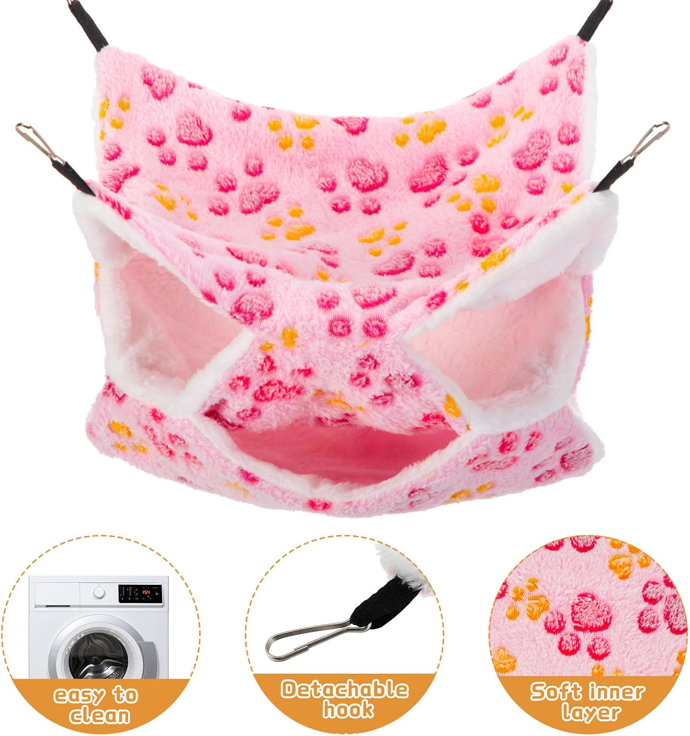 Sadnyy 6 Pieces Guinea Pig Rat Hammock Three Layer Ferret Bed Small Animal Hanging Pet Cage Hammock for Chinchilla Rat Sugar Glider Squirrel Reptiles (Classic Pattern)