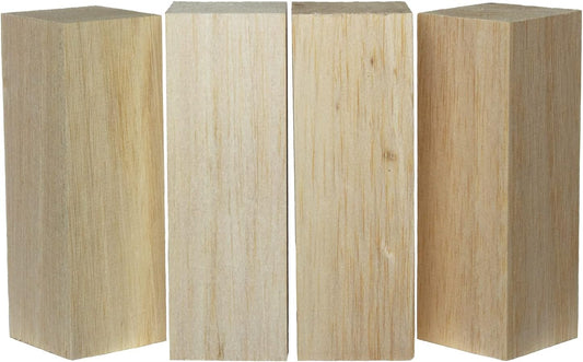 Super Bird Creations SB50018 Balsa Wood Blocks - Bird Toys for Parrots - Unfinished Bird Chew Blocks, Wooden Balsa Cubes Material for Crafting and Whitlling Carving - Small Bird Size, 2x2x6, 4 Pieces