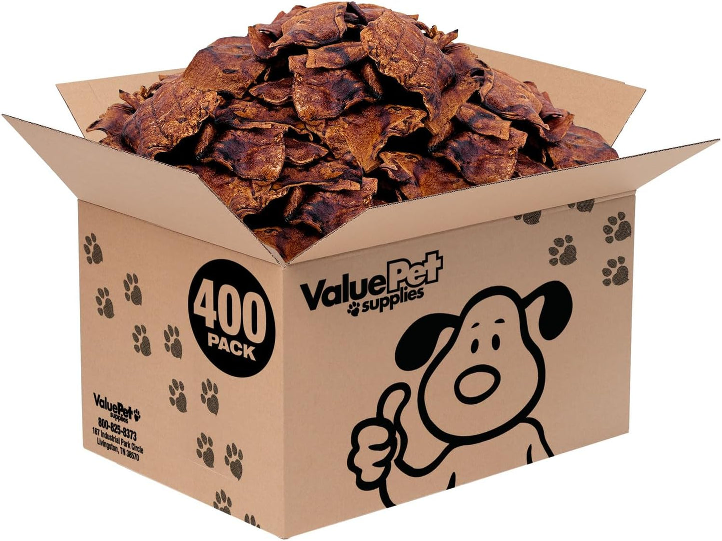 ValueBull USA Rawhide Chips, Natural Beef Flavor, 400 Count Wholesale Pack - Natural & Safe, USA Beef Hide, Long Lasting, Chemical Free, No Artificial Flavors