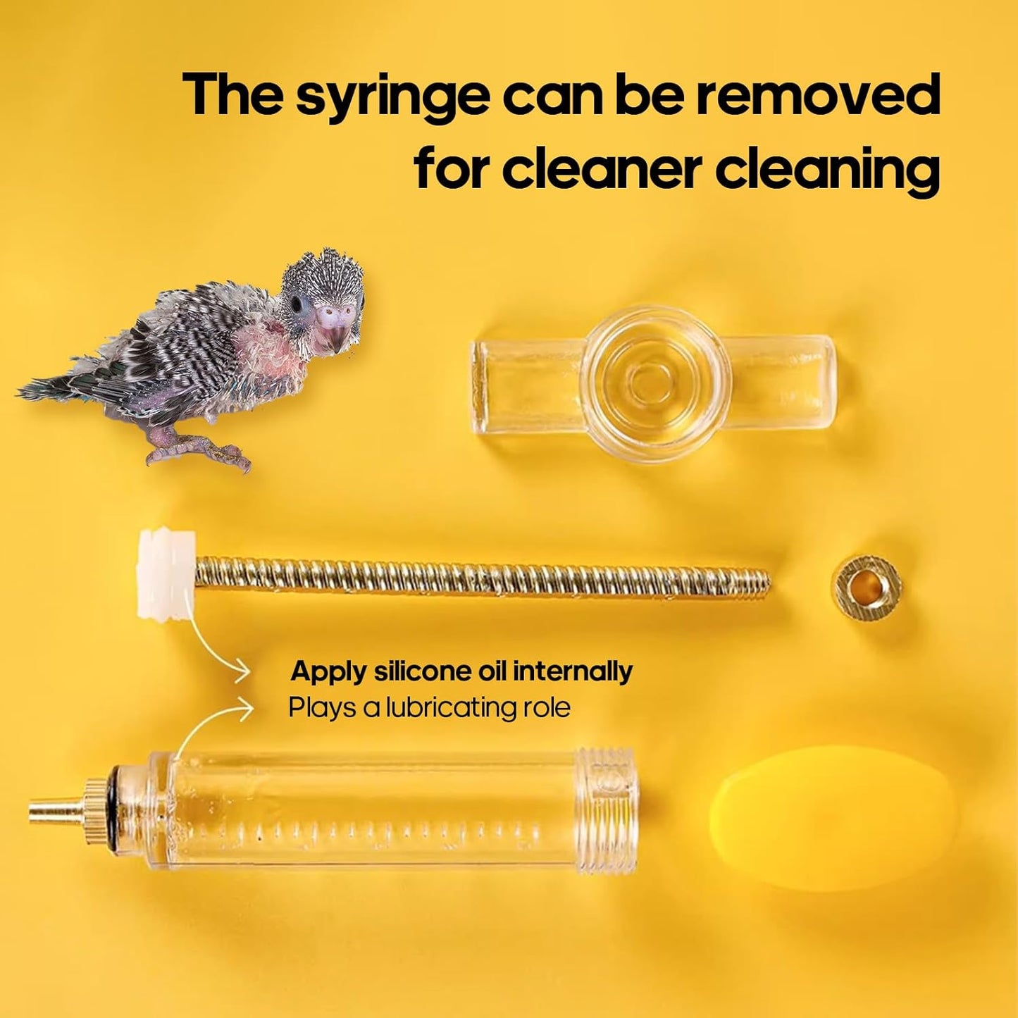 8 Pcs Bird Feeding Syringe Set Feeding Tubes for Baby Birds Parrot Hand Feeding Syringe Pet Syringe Feeding Tube Stainless Steel Metal Feeding Spoon Small Animals (50ml-Set of Eight)