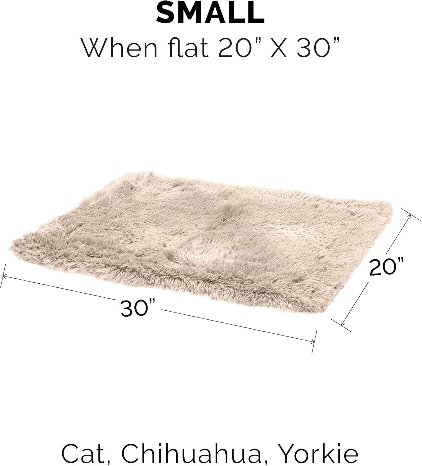 Furhaven Waterproof Throw Blanket for Dogs & Indoor Cats, Washable - Shaggy Plush Calming Long Faux Fur & Velvet Dog Blanket - Taupe, Small