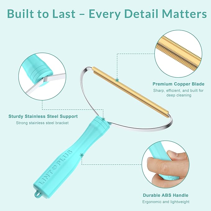 Deep Cleaner Pro Pet Hair Remover-Special Cat Hair Remover Multi Fabric Edge and Carpet Rake Scraper by LINTPLUS-Dog Hair Remover for Rugs,Couch & Pet Towers-Easy to Every Hair!