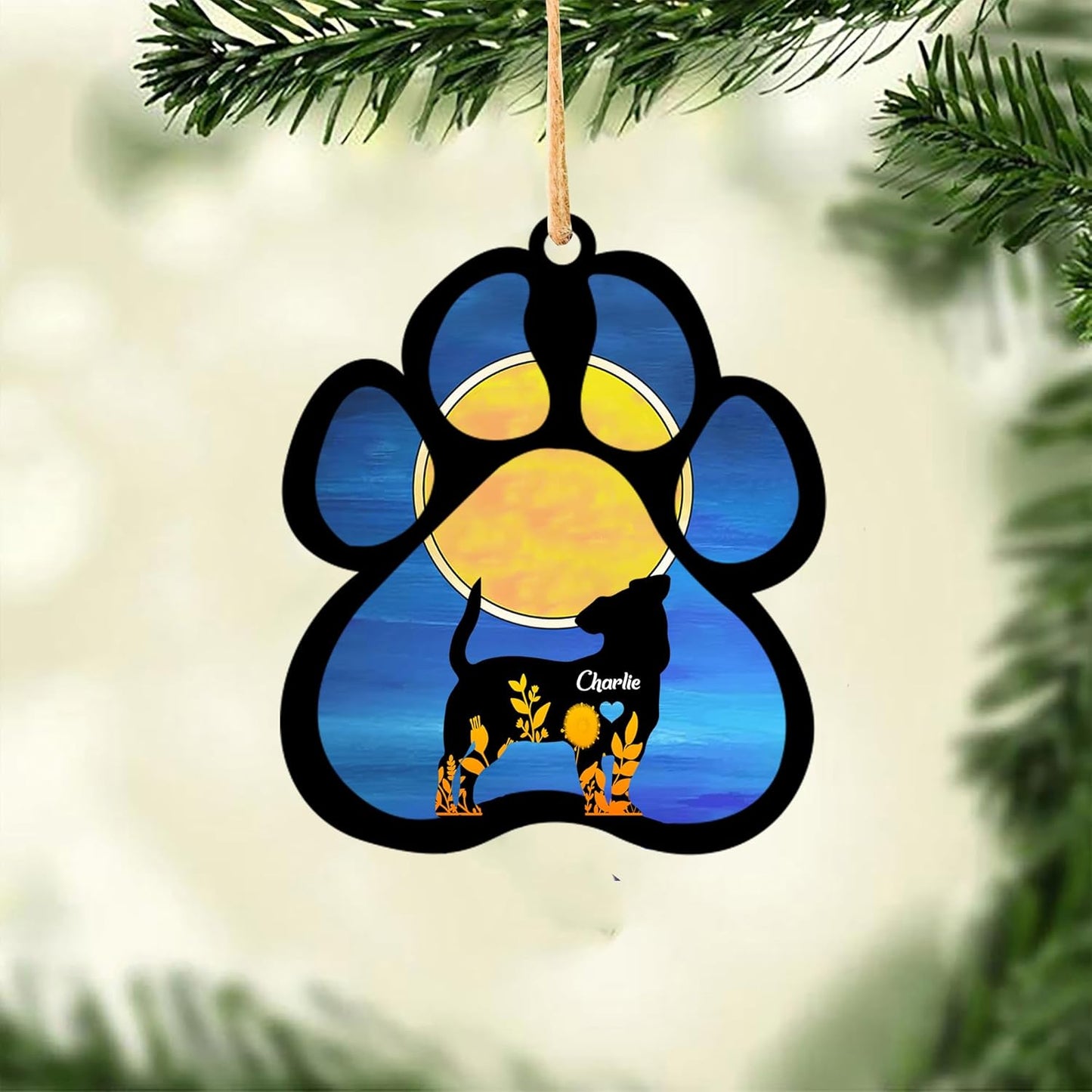 LOVELYPOD Personalized Memorial Gifts for Dogs Ornament Suncatcher, Custom Breeds Memorial for Loss of Dogs, Remembrance in Sympathy of Pet Gifts Lover, Loss of Pet Sympathy