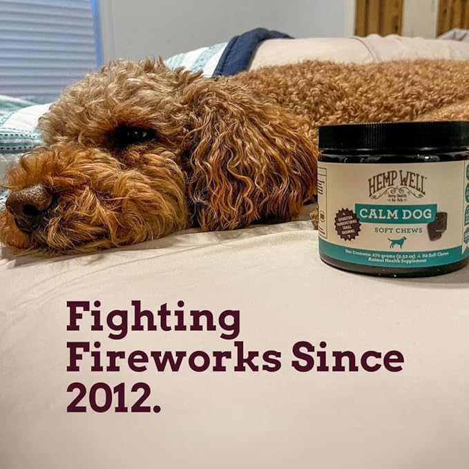 Organically Sourced Hemp Well Calm Dog Soft Chews - Anxiety Relief Treats for Dogs, Helps with Separation Anxiety and Travel, Melatonin and Hemp Dog Calming Chews (1 Pack (30 Chews))