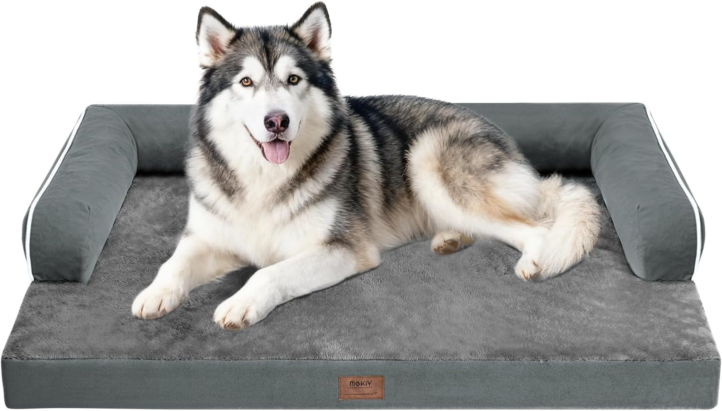 Dog Bed Large Sized Dogs-Orthopedic Waterproof Bed for Dogs,Large Dog Beds with Washable Removable Cover & Non-Slip Bottom