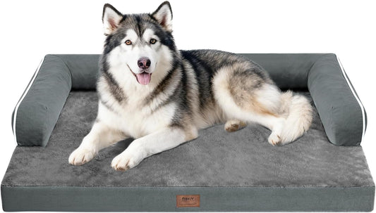 Dog Bed Large Sized Dogs-Orthopedic Waterproof Bed for Dogs,Large Dog Beds with Washable Removable Cover & Non-Slip Bottom