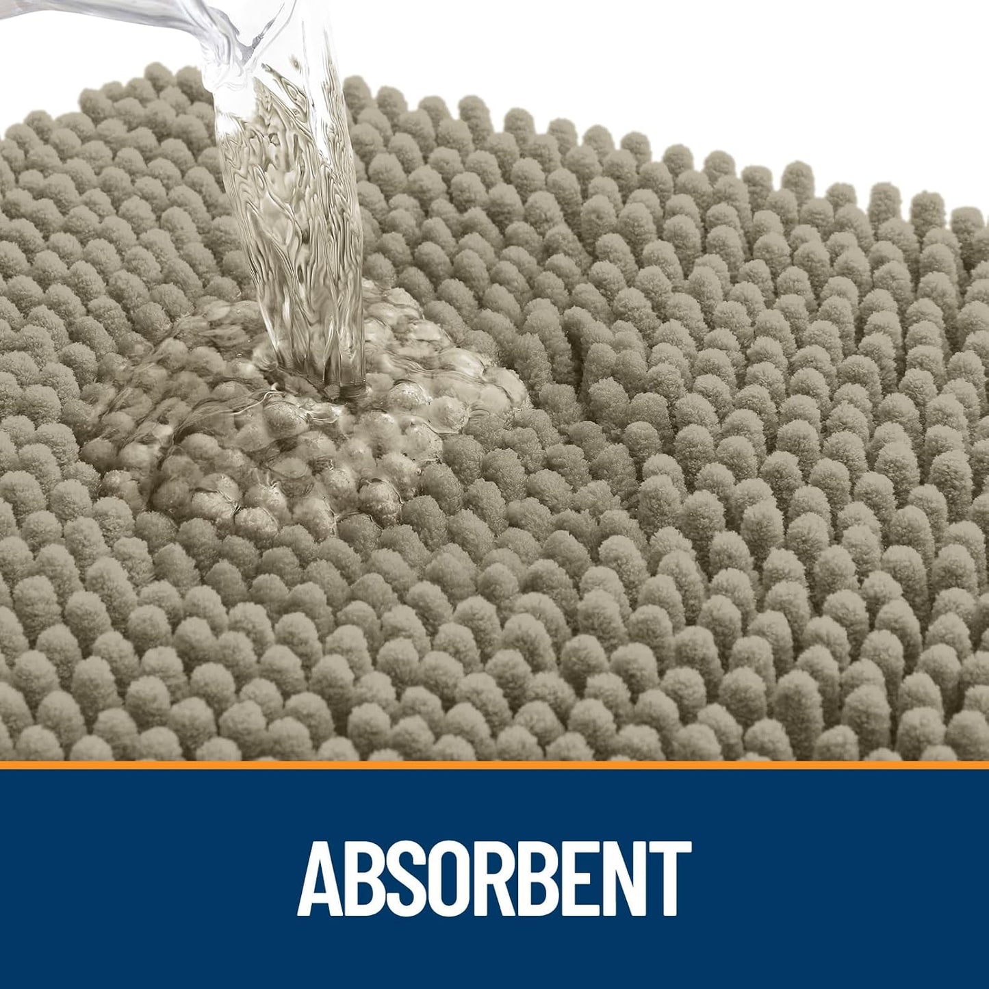 OLANLY Dog Door Mat for Muddy Paws 36x24, Absorbs Moisture and Dirt, Absorbent Non-Slip Washable Doormat, Quick Dry Chenille Mud Mat, Entry Indoor Entryway Carpet for Inside Floor, Warm Taupe