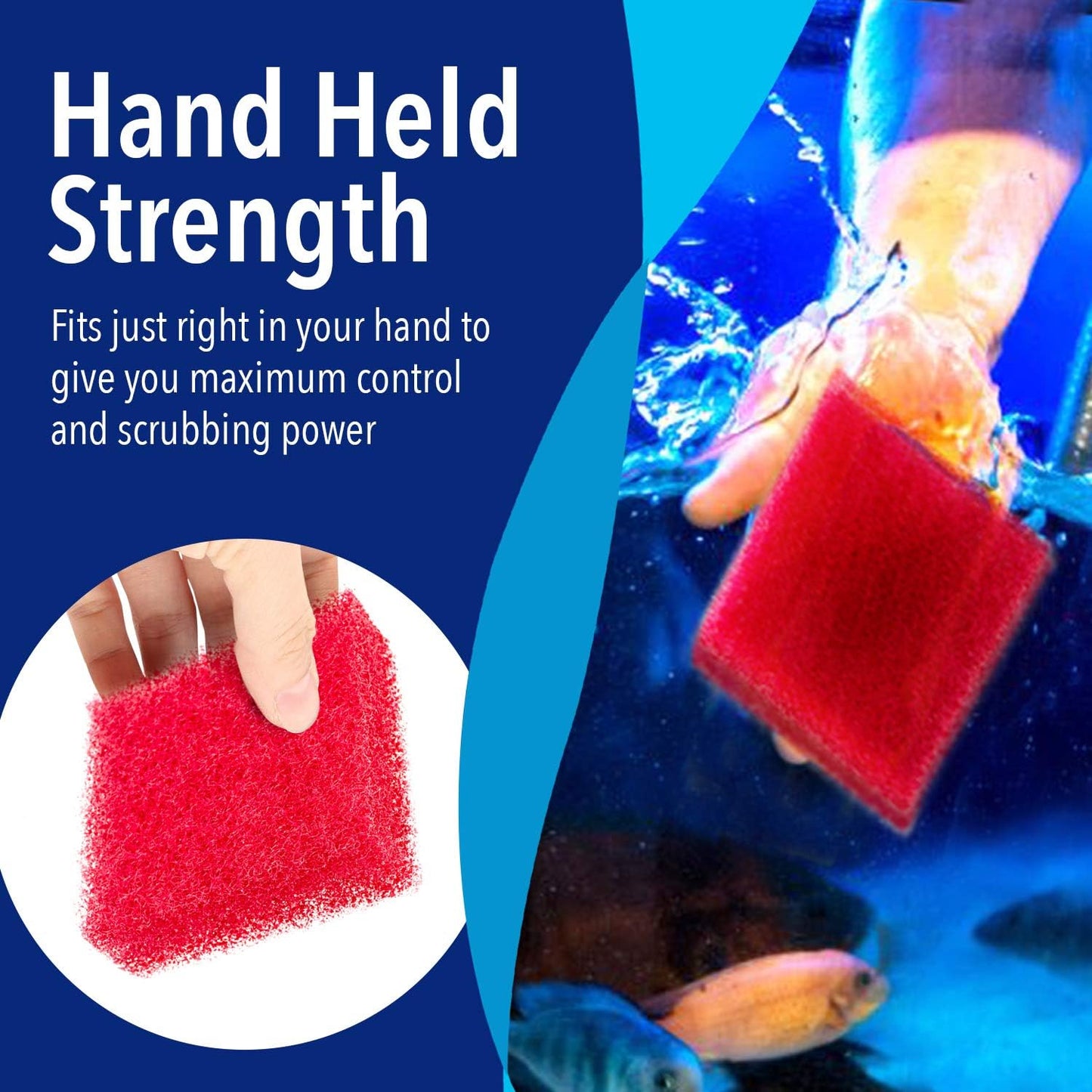 Evergreen Pet Supplies Aquarium Supplies Glass Cleaner Sponge - 4-Pack, Red, 3.25-in x 3.25-in x 1-in - Non-Scratch Aquarium Scrubber & Scraper Pad - Glass Cleaning Tool for Fish & Turtle Tank