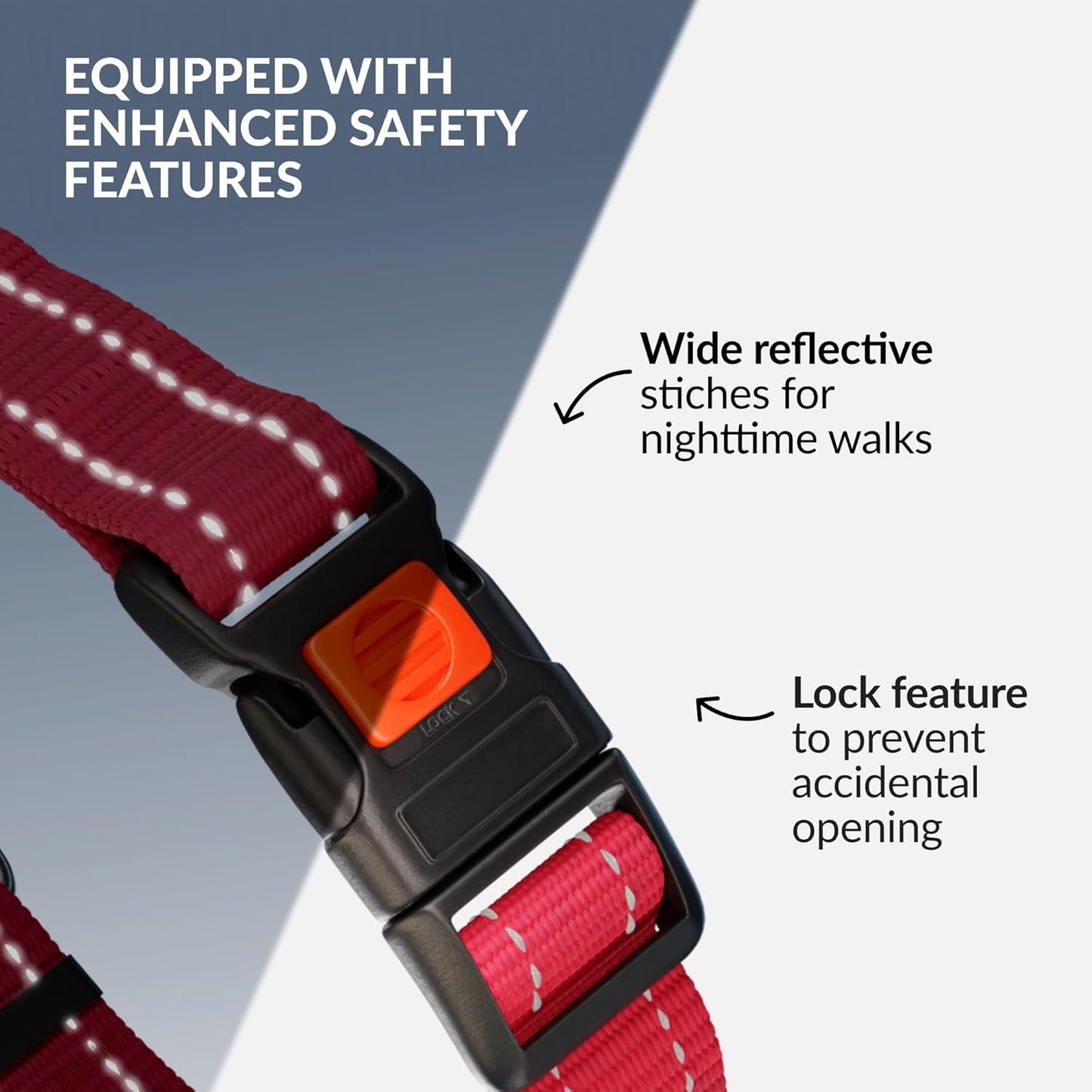 CollarDirect Martingale Dog Collar with Stainless Steel Chain and Quick Release Buckle - Reflective Collar for Large, Medium, Small Dogs - Pink, Large (Neck Size 17"-22")