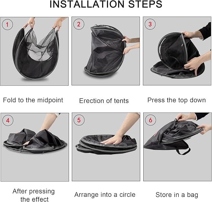 Outdoor Cat Enclosures, Portable Cat Tent for Bearded Dragon, Dogs and Small Animals, Cat Outdoor Tent with Foldable Bag(Black)