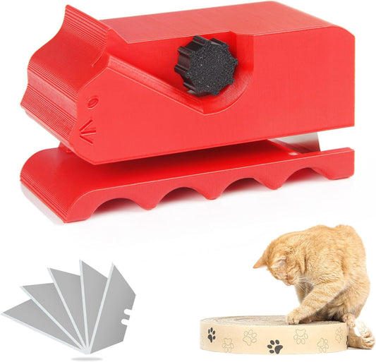Cardboard Strip Cutter for Cat Scratchers, with 6pcs Blade,3D Printed Card Board Cutter Kids DIY Cat Scratchers Cardboard Strip Tool Machine for Cat Love