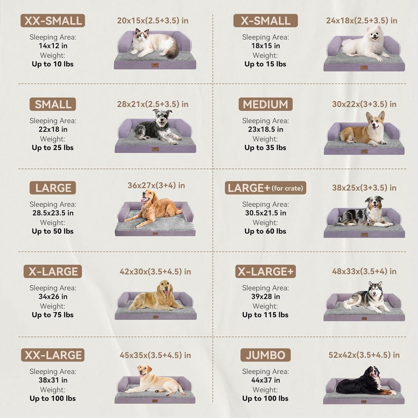 Orthopedic Large Dog Bed Washable, Orthopedic Dogs Bed with Removable Bolsters, Washable Dog Beds Cover for Extra Large Dogs, Waterproof Pet Beds and Non-Slip Bottom